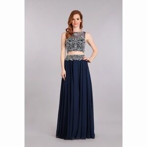 2 pc 1619 Navy Dress